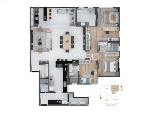 Apartamento com 3 suítes no Alto da Glória