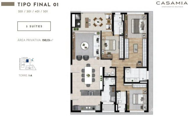 Apartamento com 3 quartos á venda no Bigorrilho