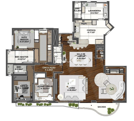 Apartamento 3 quartos no Água Verde